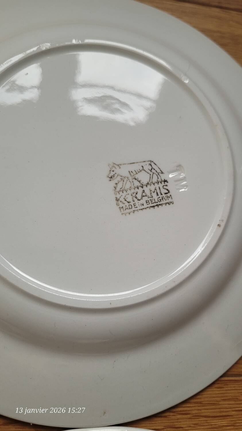 9 antique dessert plates