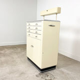 Armoire de dentiste médical industriel sur roues Allemagne 1950s