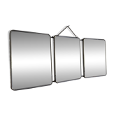 Vintage 1960 triptych mirror barber hairdresser Arpin grenadine - 27 x 69 cm