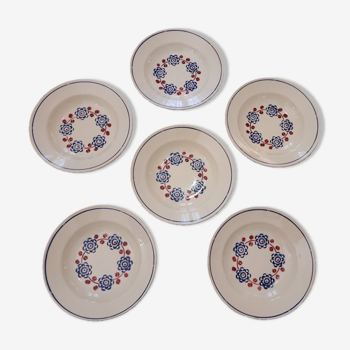 Set of 6 Badonviller hollow plates