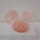 Art Deco Pressed Glass Dessert Plates in Pink — Circa 1930