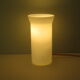 Memphis style white opaline cylindrical table lamp, 1970-1980