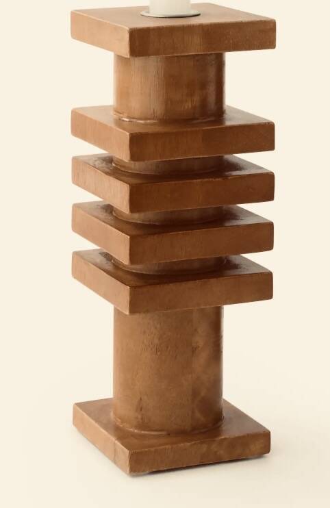Mango wood candlestick