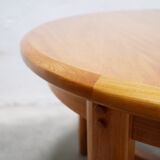 Vintage extendable round wooden dining table