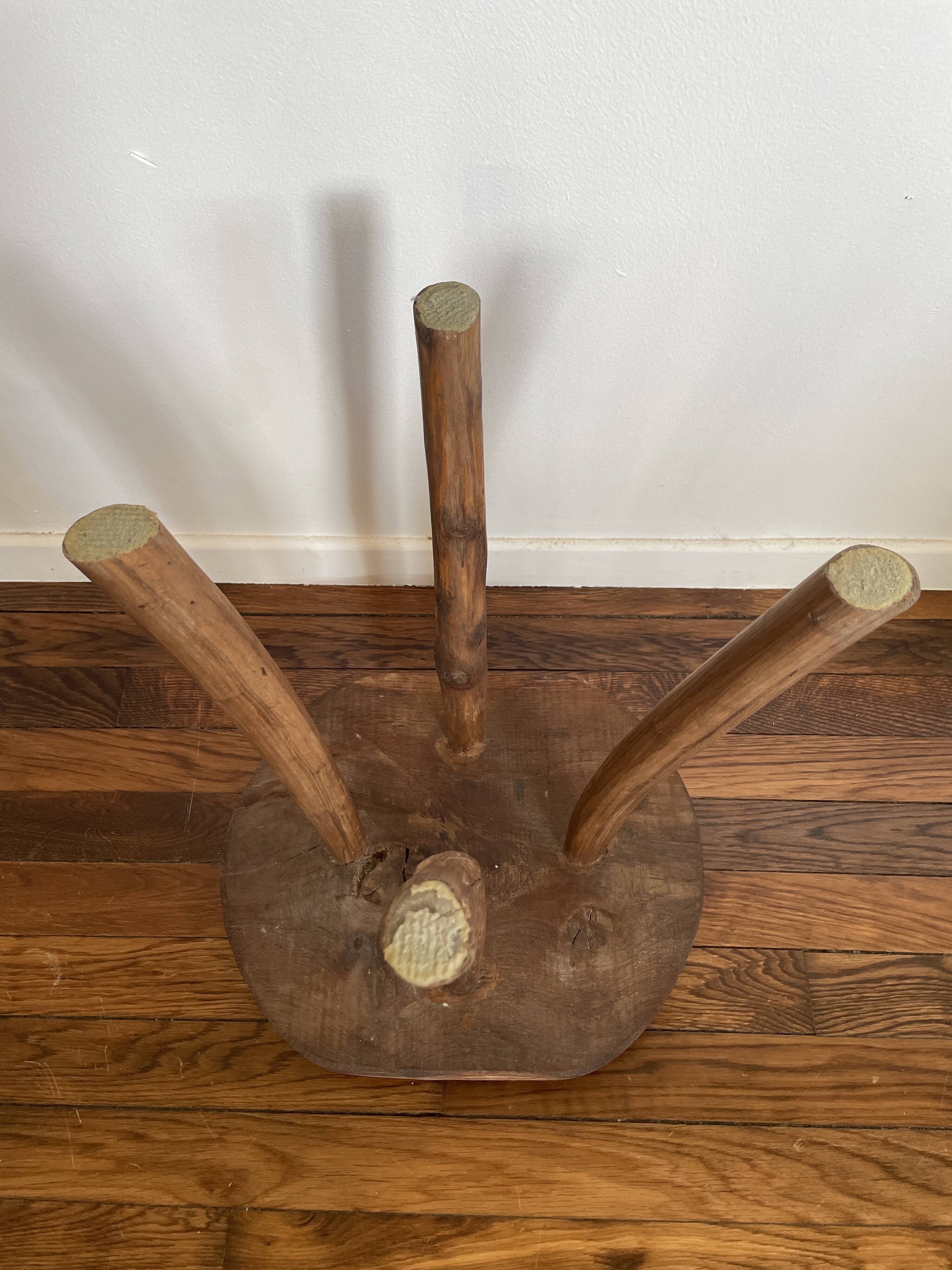 Brutalist Wooden Stool