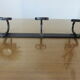 Wall coat rack 3 hooks in hammered wrought iron years 50 60