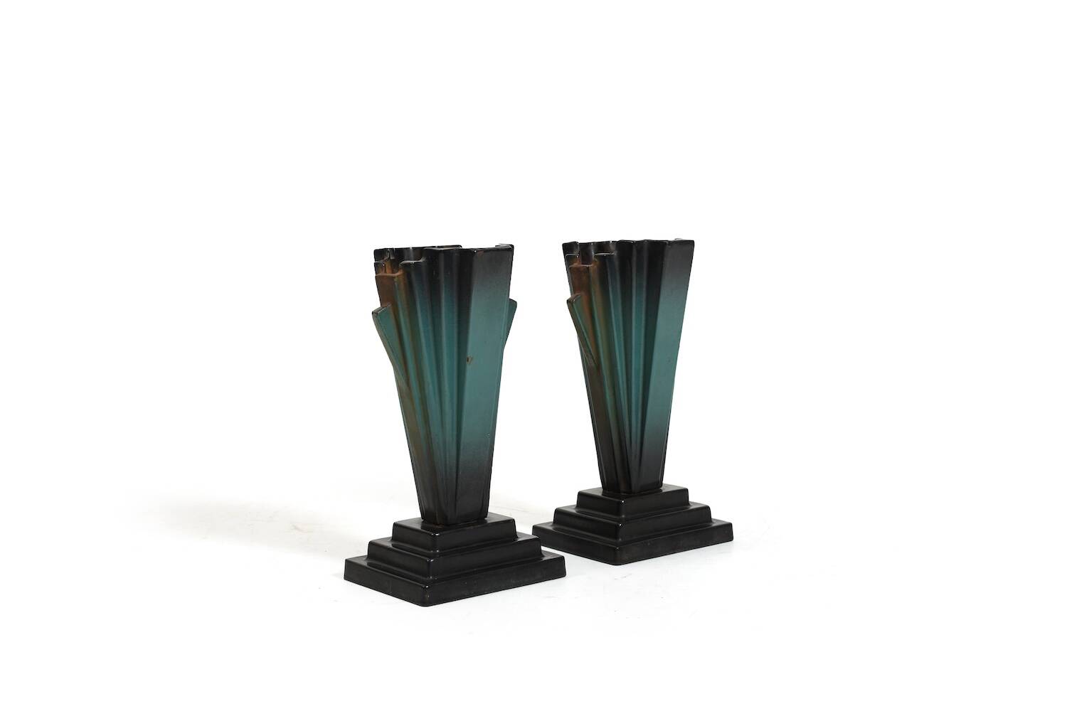 Art Deco Danish Mortuary Vases  Enamelled Iron, 1920s