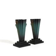 Vases mortuaires danois Art Déco en fer émaillé, années 1920