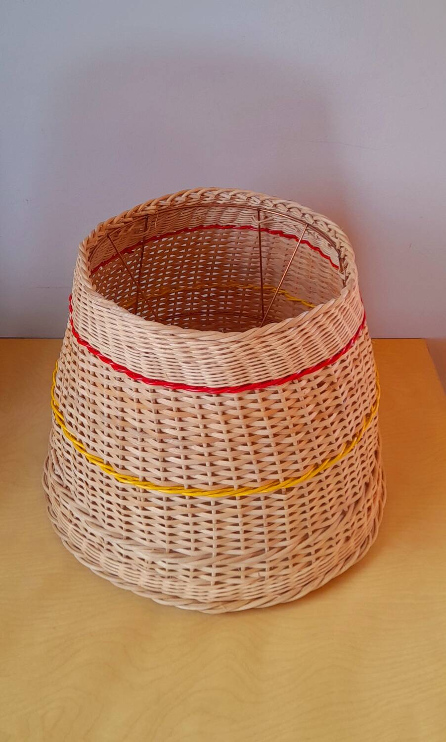60s rattan lampshade