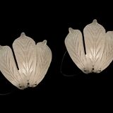 Murano glass leaf sconces, set of 2