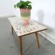Table d'appoint en formica Opal avec pieds en bois, table à plantes