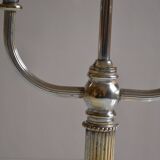 Bouillotte type lamp base in silver metal