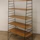 Etagère vintage en métal et chêne, 1960