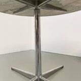 60s marble table with chrome cross base