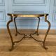 Gueridon 1940 french work ironwork doree plateau eglomise