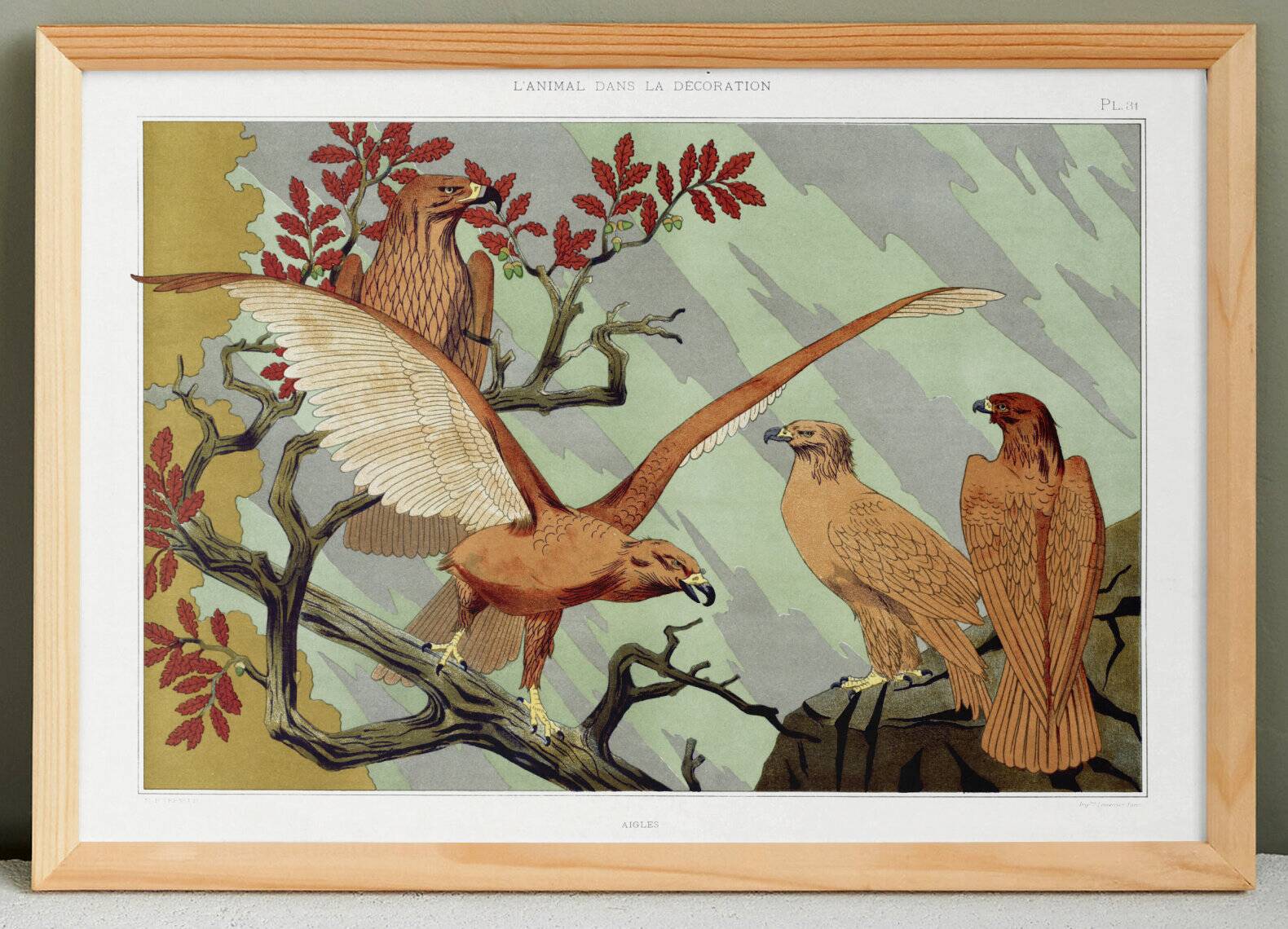 Poster “Eagles”, after an Art Nouveau lithograph from 1897
