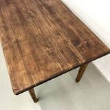 Large solid pine farmhouse table with spindle legs
