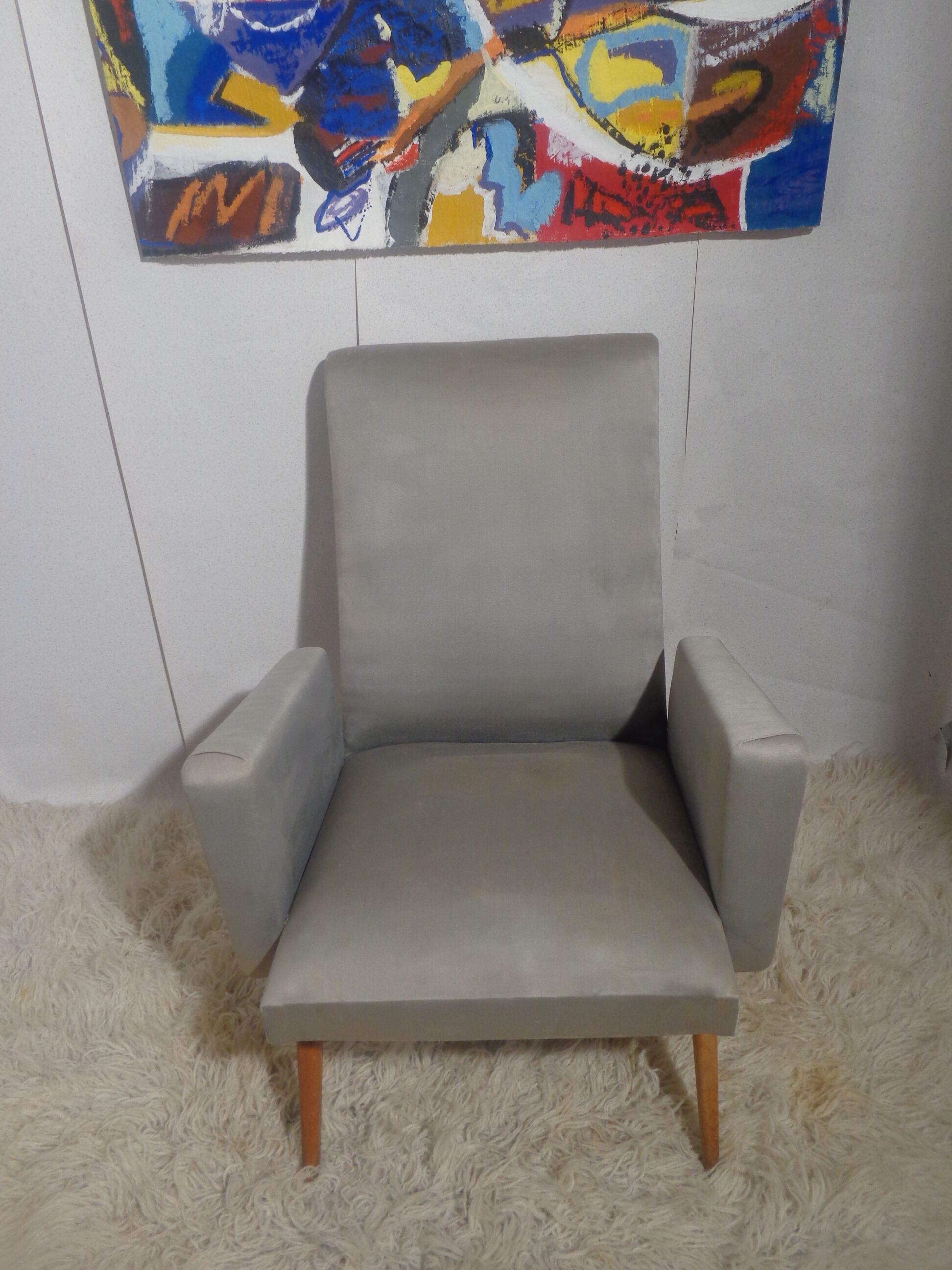 Pair of vintage chairs from the 50s compass feet