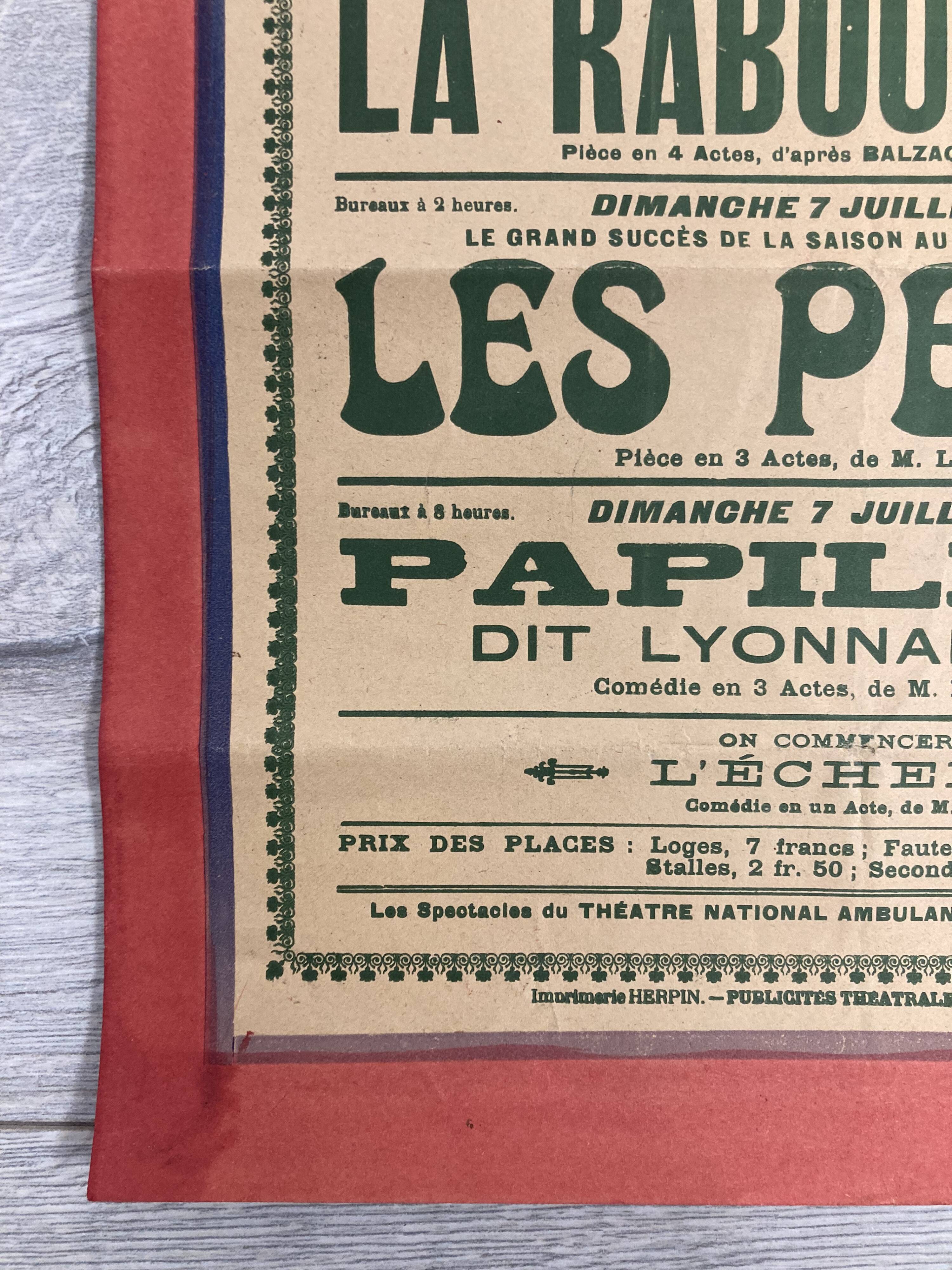 Affiche ancienne Gémier Théâtre national ambulant de 1912