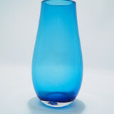 Vase en verre bleu Whitefriars