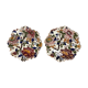 Old pair of earthenware plates Gien peony model XXth