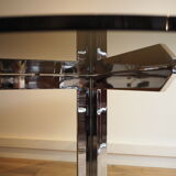 Smoked glass round dining table