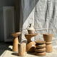 Side table, end of sofa in natural mango monoxyl conical tray H:50cm