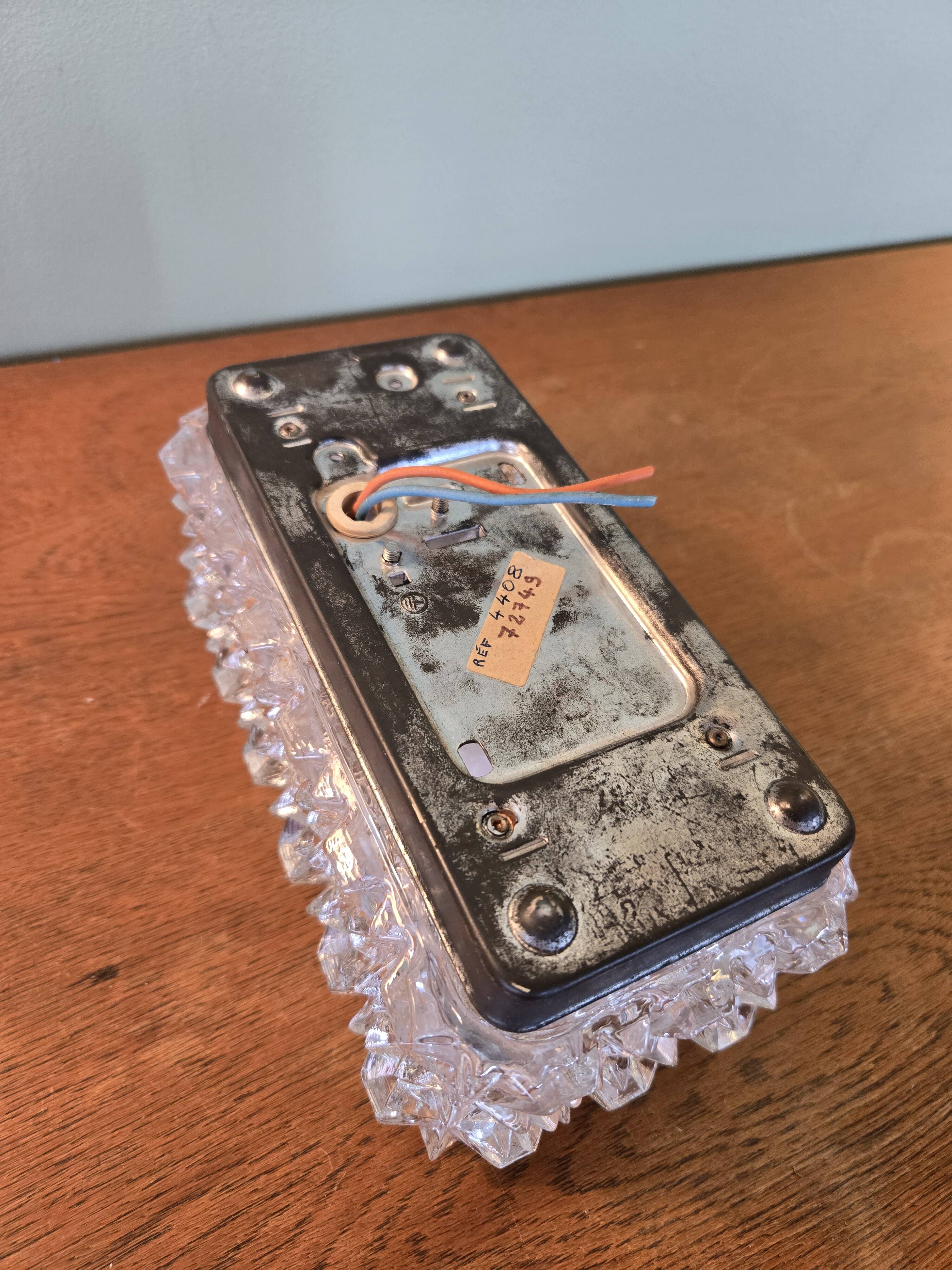 Erco wall lamp in pressed glass - vintage design from the 70s