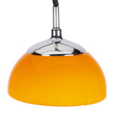 Orange and chrome space age pendant lamp