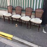 4 Louis XV style chairs with caned backs
