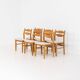 Ensemble de 6 chaises brutalistes en chêne par Henning Kjaernulf