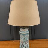 Ceramic lamp unique piece Danuta Le Henaff Larmor mid 20th floral