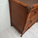 Commode bois et cannage