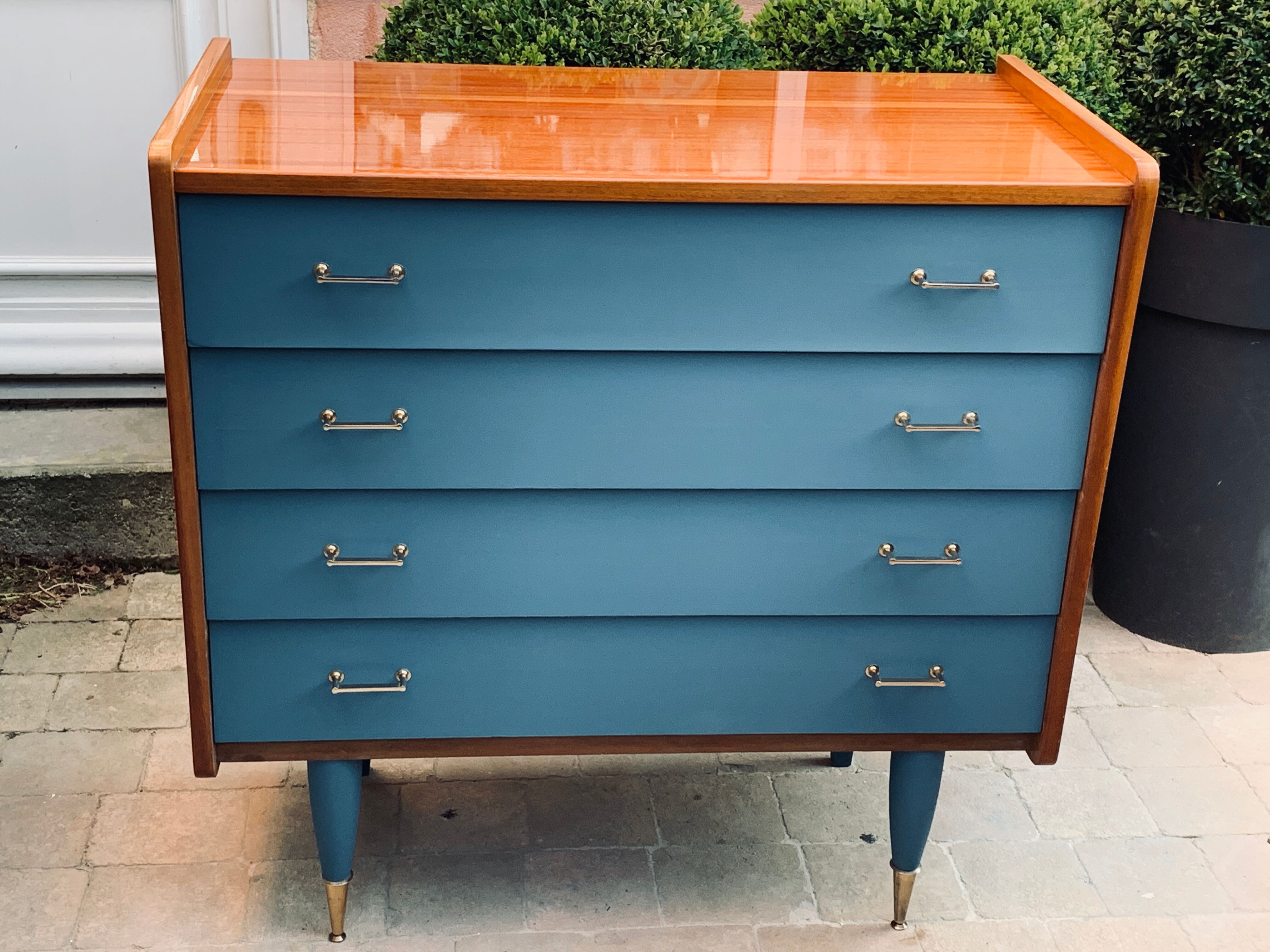 Grey blue vintage dresser