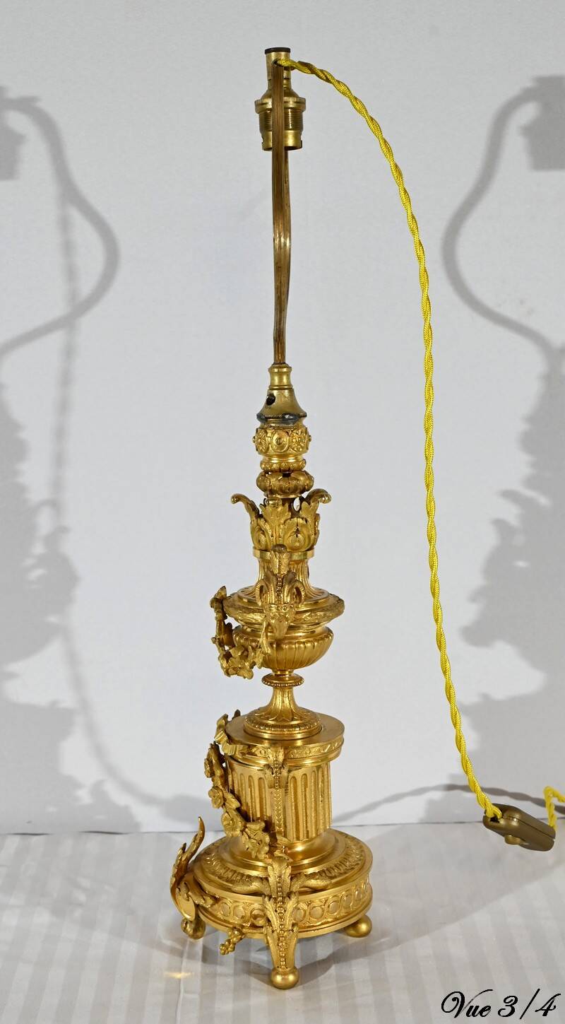 Lampe en Bronze Doré, époque Napoléon III – Milieu XIXe