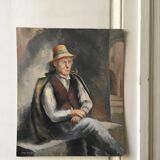 Portrait old oil signed