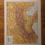 Original lithograph on the Alps