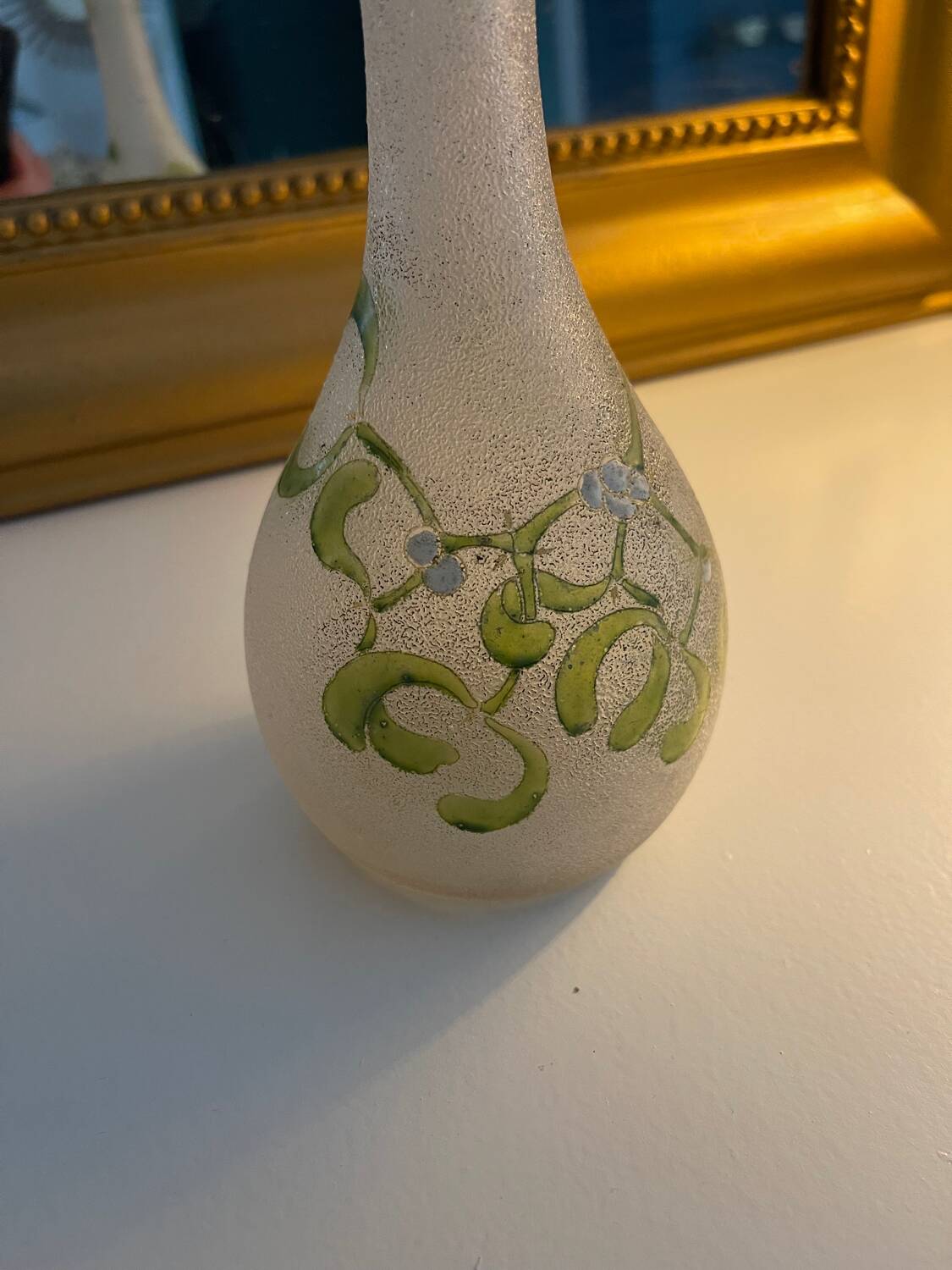 Art Deco granite glass vase