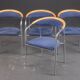 4 scandinavian design seats 1990s stainless steel and wood