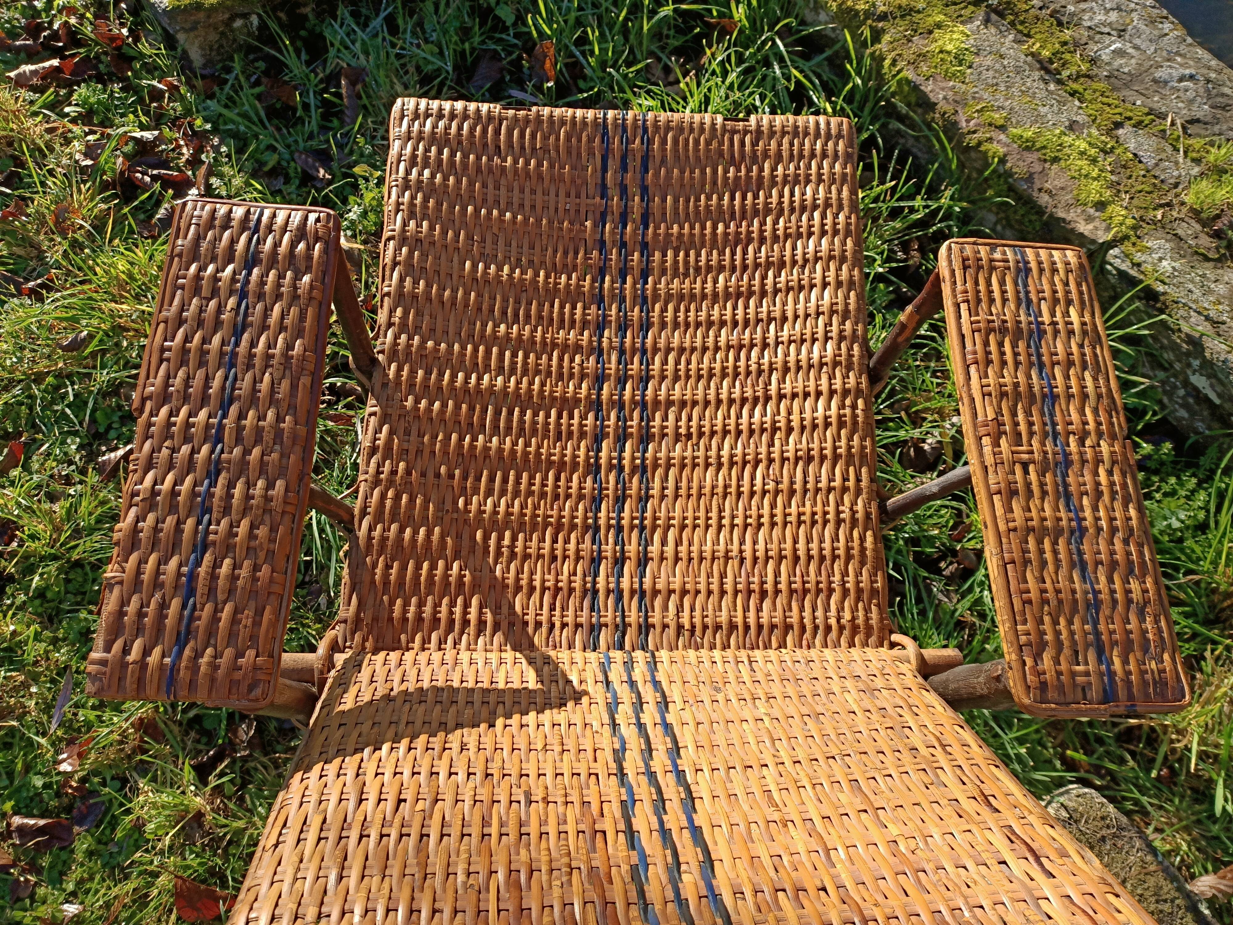 Very old vintage wicker lounge chair