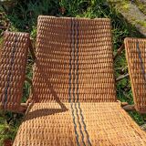 Chaise longue osier trés ancienne vintage
