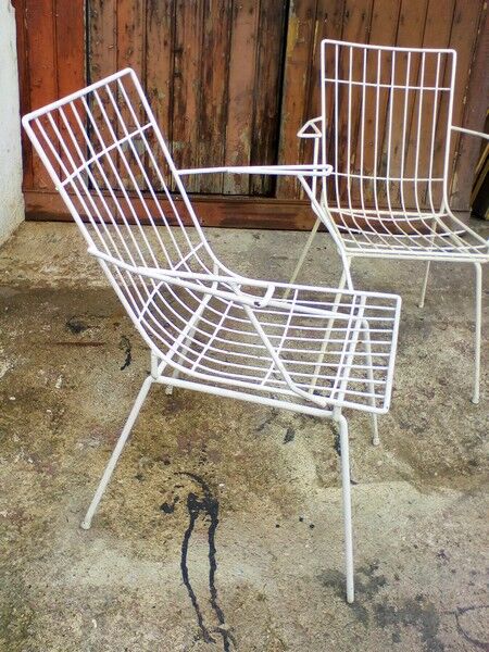 Pair of garden armchairs   1950 60