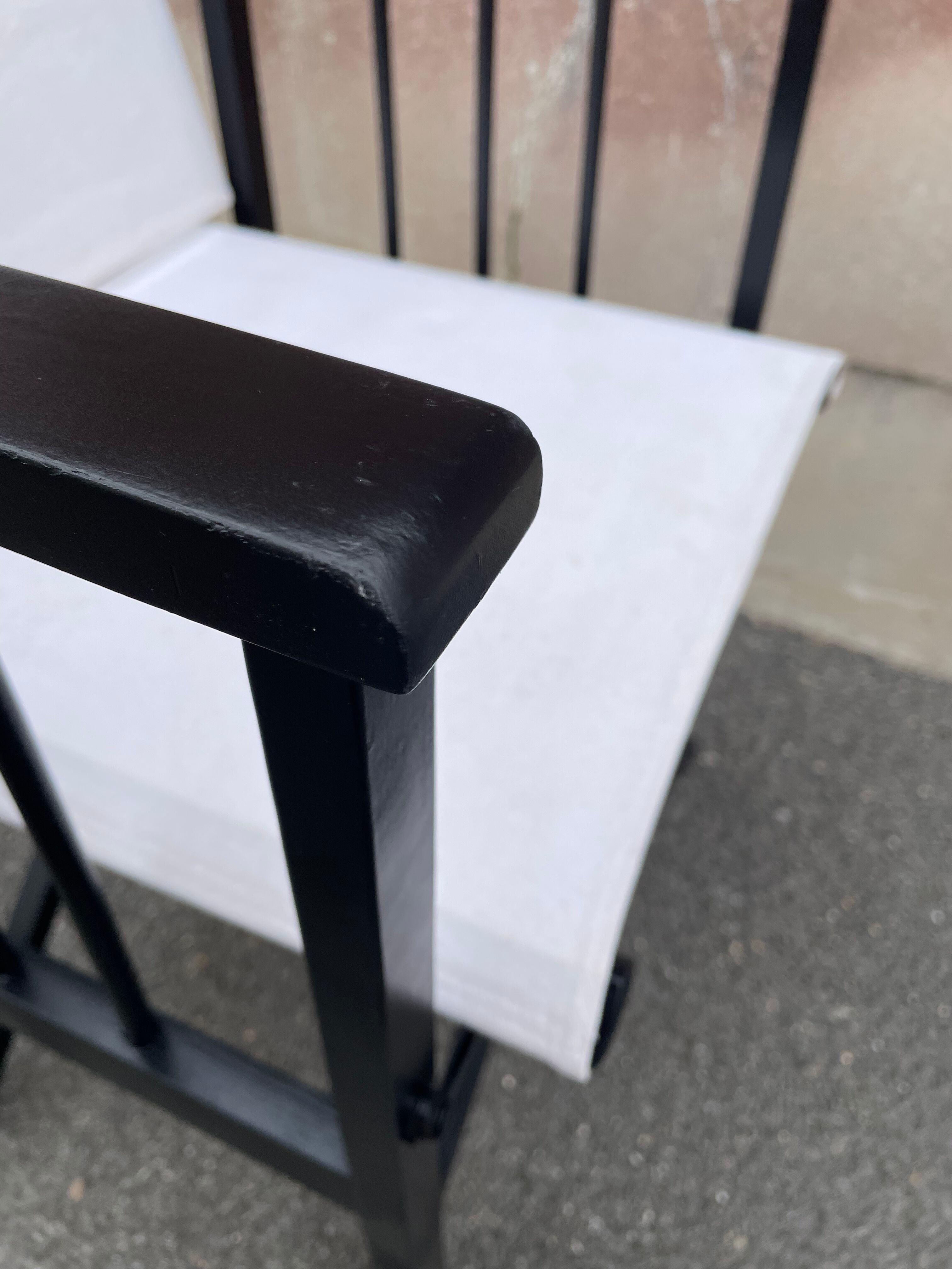 Foldable Steward's chair in wood painted black