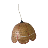 Suspension en rotin vintage