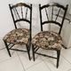 Pair of antique chairs, Napoleon III, blackened wood, reupholstered