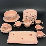 Pink ceramic dinner service with small flower patterns – 1224b7