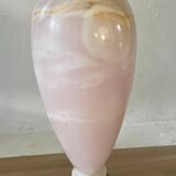 Pied de lampe en onyx rose et blanc