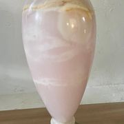 Pied de lampe en onyx rose et blanc