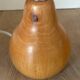 vintage wooden lamp small model with fabric shade 80's design
