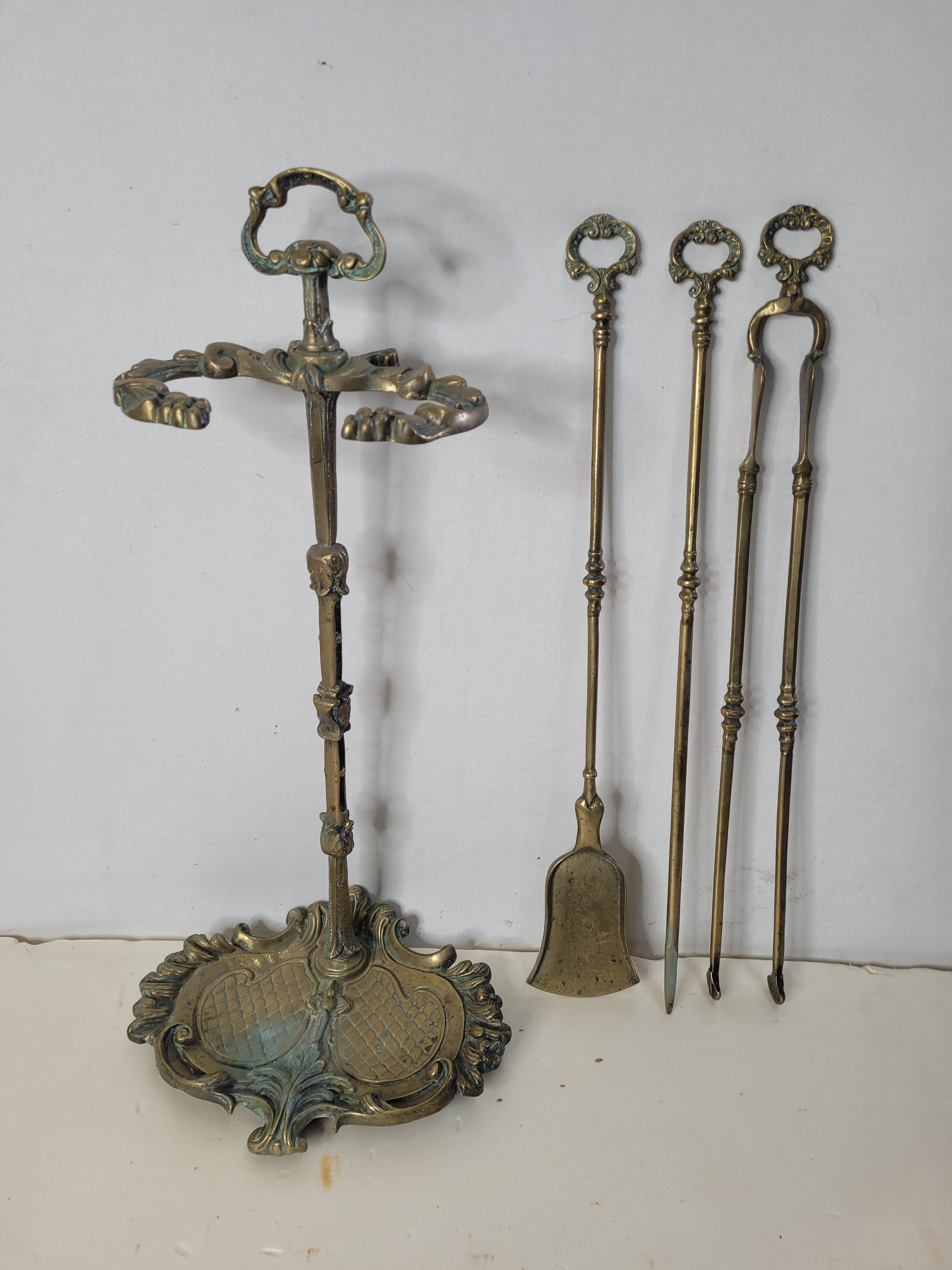 Louis XV style bronze fireplace kit